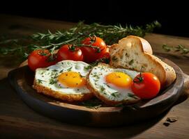 gesund Frühstück mit Eier foto