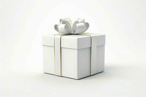 Geschenk Box Weiß solide Attrappe, Lehrmodell, Simulation. generieren ai foto