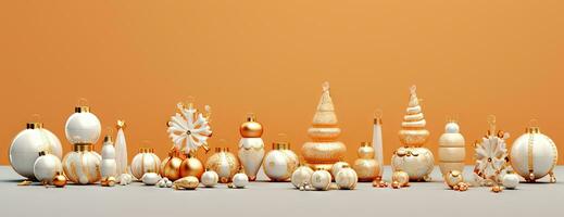 glänzend Weihnachten Kugeln im Linie. Sammlung von Weihnachten Glas Bälle mit Ornament. generiert ai. foto