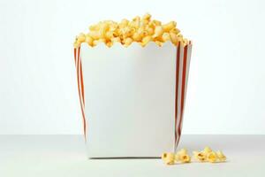 Papier Tasche von schnell Essen Popcorn. generieren ai foto