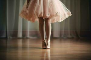 Beine von Ballerina mit Schuhe. generieren ai foto