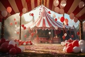 Zirkus Zelt mit Luftballons foto