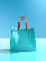 Blau minimalistisch Einkaufen Tasche foto