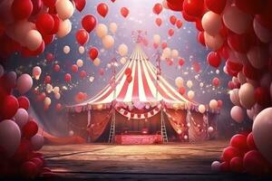 Zirkus Zelt mit Luftballons foto