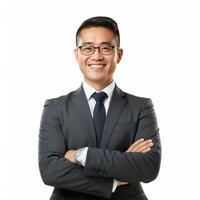 Chinesisch lächelnd Geschäftsmann isoliert foto