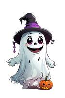 Weiß Geist auf ein Licht Hintergrund kawaii Grafik zum Halloween foto