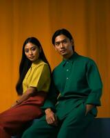asiatisch Mode Modell- Paar ai generiert foto