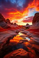 faszinierend Farbtöne Farbe das Himmel wie irisierend Wolken Umarmung das robust Schönheit von das Wüste Landschaft foto