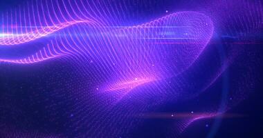 lila glühend Energie hell Partikel Licht Linien und Wellen abstrakt Hintergrund foto