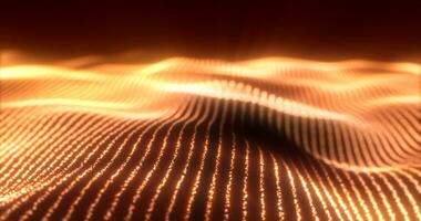 abstrakt Gelb Energie Magie Wellen von glühend Partikel und Linien futuristisch Hi-Tech Hintergrund foto