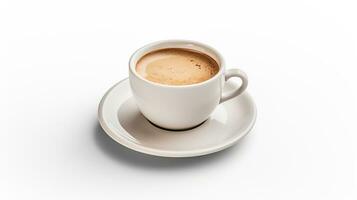 Foto von ein Tasse von Kaffee isoliert auf Weiß Hintergrund