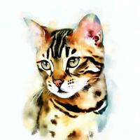 süß Katze Aquarell Gemälde kreativ ai Design. foto