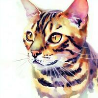 süß Katze Aquarell Gemälde kreativ ai Design. foto