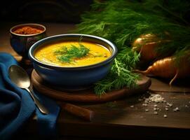 Karotte Kürbis Herbst Suppe foto