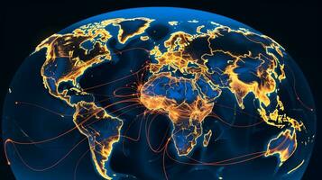 International Flug Routen über Erde foto
