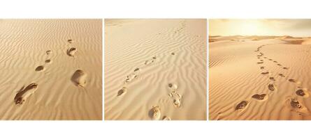 Fußabdruck Fußabdrücke Sand Hintergrund Textur foto