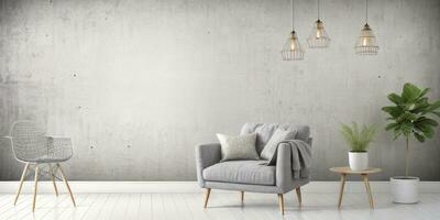 Sofa und Vase Dekoration Innen- Studio Zimmer Konzept zum Hintergrund fotorealistisch erstellt mit ai generativ foto