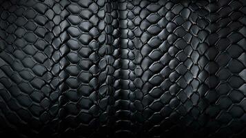 Hintergrund Textur schwarz Leder Reptilien. Schlange Haut oder Drachen Rahmen Textur foto