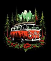 Berg Sommer- Camping T-Shirt Design Hintergrund foto