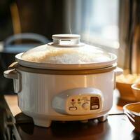 Reis im elektrisch Reis Kocher foto