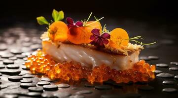 Gourmet Fisch Filet, hoch Qualität Gericht. foto