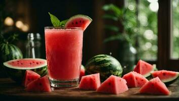 Wassermelone trinken. ai generiert foto