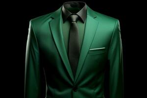 elegant Männer Grün Anzug. generieren ai foto