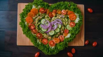 salat im Herz gestalten ai generiert foto