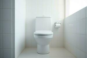 Weiß minimalistisch Toilette Wasserhahn. generieren ai foto