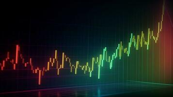 Nieder Krise finanziell Geschäft Markt Graph auf Investition Wirtschaft Finanzen Diagramm ai generiert foto