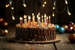 Geburtstag Kuchen Schokolade. generieren ai foto