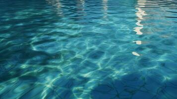 reflektierend aqua Blau Wasser Fußboden Textur ai generiert foto