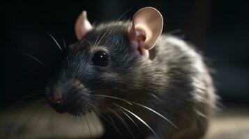 intelligent Ratte unter wissenschaftlich Überwachung ai generiert foto