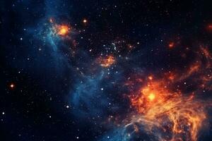himmlisch Nacht Himmel gefüllt mit Sterne, Nebel, und Galaxien im Abstraktion. ai generiert foto