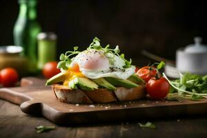 Ei Avocado Brot Toast. generieren ai foto