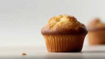 Vanille Muffin Cupcake auf Weiß Hintergrund isoliert Bild Essen ai generiert foto