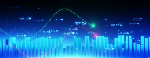 Lager Graph Markt Investition Hintergrund. foto