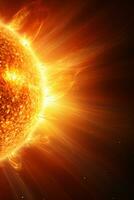 hyperrealistisch Bild von das Sonne Oberfläche präsentieren das roh Leistung von ausbrechen Solar- Fackeln ai generativ foto