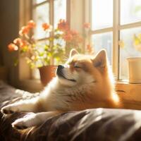 Shiba süß entspannend im Leben Zimmer foto