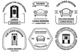 Zuhause und Büro Möbel Logo im eben Linie Kunst Stil foto