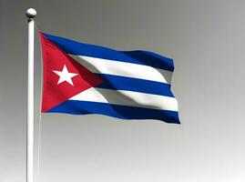 Kuba National Flagge isoliert auf grau Hintergrund foto