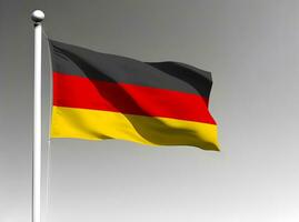 Deutschland National Flagge winken auf grau Hintergrund foto
