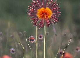 Aussicht von bunt Schönheit von Blume Pflanzen durch ai generiert foto