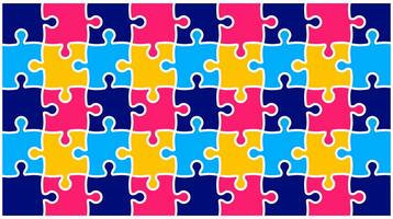 Welt Autismus Bewusstsein Tag Puzzle Stücke Muster Hintergrund Vorlage gefeiert im 2 April. verwenden zu Banner, Karte, Gruß Karte, Poster, Buch Abdeckung, Plakat, rahmen, Sozial Medien Post Banner Vorlage. foto