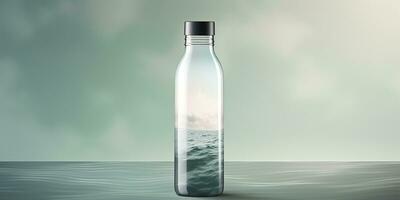 Wasser Flasche mit schön Hintergrund. generativ ai foto