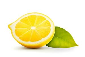 Scheibe Zitrone Obst isoliert auf Weiß Hintergrund ai generiert foto