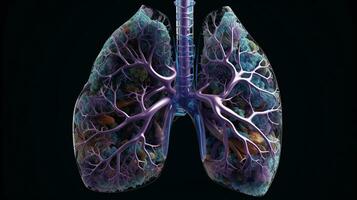 Lunge - - Teil von Mensch organisch, 3d Illustration, generativ ai foto