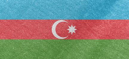 Aserbaidschan Flagge Stoff Baumwolle Material breit Flagge Hintergrund foto