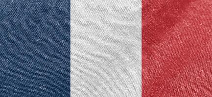 Frankreich Flagge Stoff Baumwolle Material breit Flagge Hintergrund foto