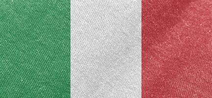 Italien Flagge Stoff Baumwolle Material breit Flagge Hintergrund foto